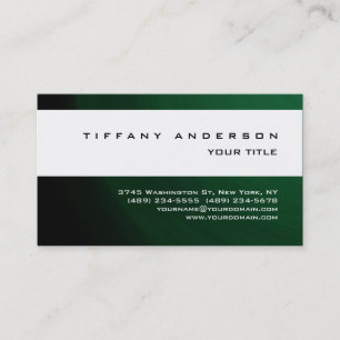 Carte De Visite Moderne Green White Stripe Professionnel tendance