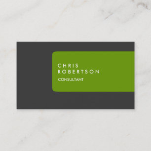 Carte de visite moderne Gris Blanc Vert Gris