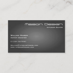 Carte de visite moderne gris de Minimalistic des