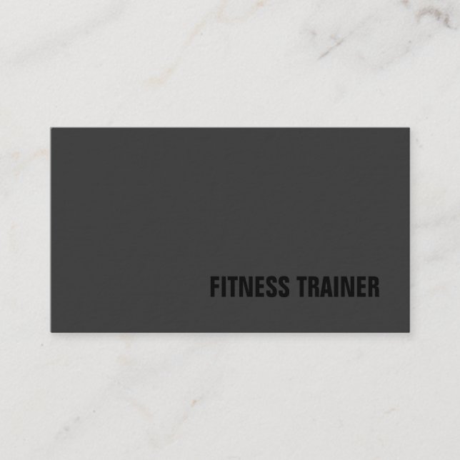 Carte De Visite Moderne Gris Fitness Trainer Sport Épais (Devant)
