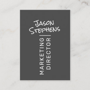 Carte De Visite Moderne gris foncé Simple main Lettré minimaliste
