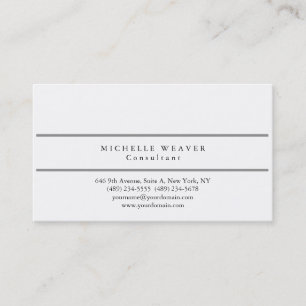 Carte De Visite Moderne Gris Gris Blanc Simple Professionnel