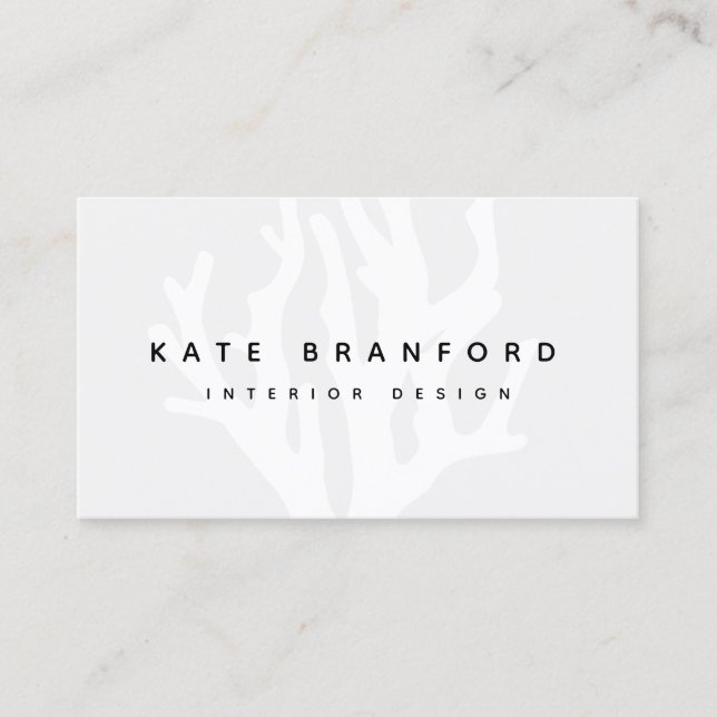 Carte De Visite Moderne Gris Océan Corail Reef Concepteur intérieu (Devant)