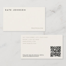 Carte De Visite Moderne Ivoire Business Professionnel QR Code Busi
