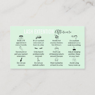 Carte De Visite Moderne Lash Extension Instructions pour les soins