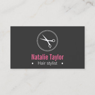 Carte De Visite Moderne, lisse, minimaliste, noir, coiffeur