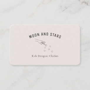 Carte De Visite Moderne, mains avec baguette magique et étoiles,