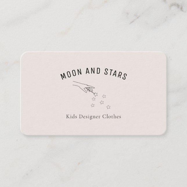 Carte De Visite Moderne, mains avec baguette magique et étoiles, (Devant)