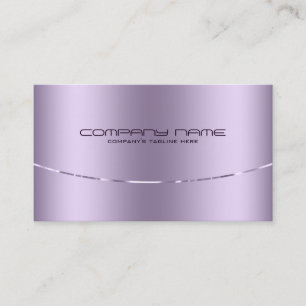 Carte De Visite Moderne Métallurgique Violet Design Acier Inoxydab