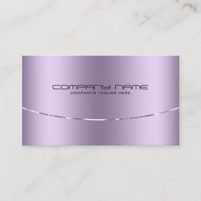 Carte De Visite Moderne Métallurgique Violet Design Acier Inoxydab (Devant)