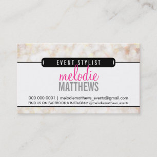 Carte De Visite MODERNE mignonne bokeh panneau éthérée crème class