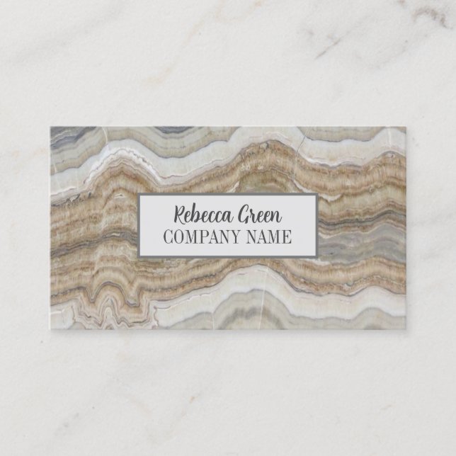Carte De Visite Moderne Mini Chic Design Fashion Marbre Beige (Devant)