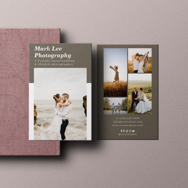 Carte De Visite Moderne minimal 4 Photo Photographe (Créateur téléchargé)