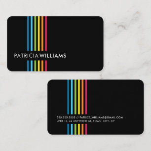 Carte De Visite MODERNE MINIMAL coloré mignon bande arc-en-ciel no
