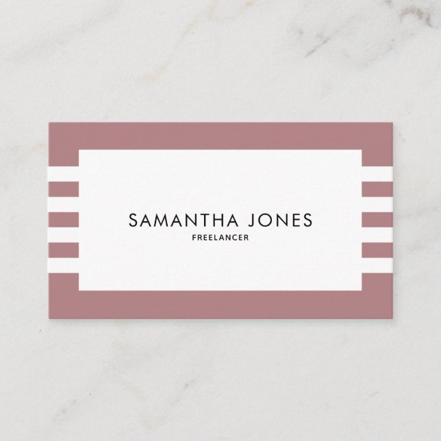 Carte De Visite Moderne Minimal Dusty Rose Blancs Freelancer (Devant)