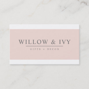 Carte De Visite MODERNE MINIMAL élégant strip simple rose pâle