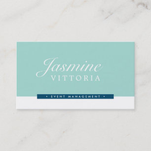 Carte De Visite MODERNE MINIMAL simple couleur noire menthe vert m