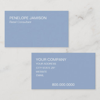 Carte De Visite Moderne Minimaliste Bleu Poussiéreux