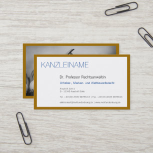 Carte De Visite Moderne Minimaliste Chic Bleu Or