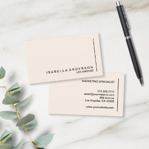 Carte De Visite Moderne minimaliste chic crème professionnelle