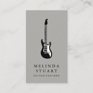 Carte De Visite Moderne minimaliste chic musicien enseignant de gu