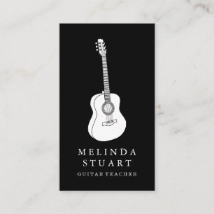 Carte De Visite Moderne minimaliste chic musicien enseignant de gu