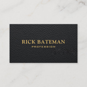 Carte De Visite Moderne Minimaliste Cuir Noir 