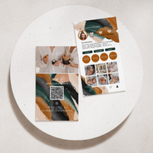 Carte De Visite Moderne minimaliste design multi photo QR CODE aff