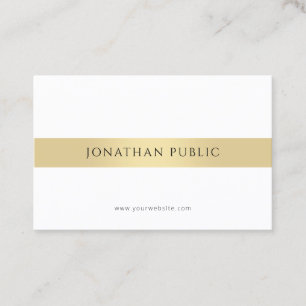 Carte De Visite Moderne minimaliste élégant Modèle blanc or
