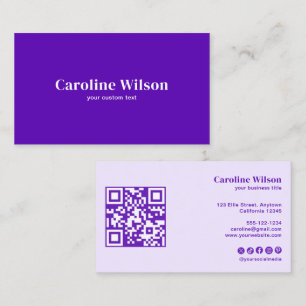 Carte De Visite Moderne minimaliste Indigo QR Code Professionnel