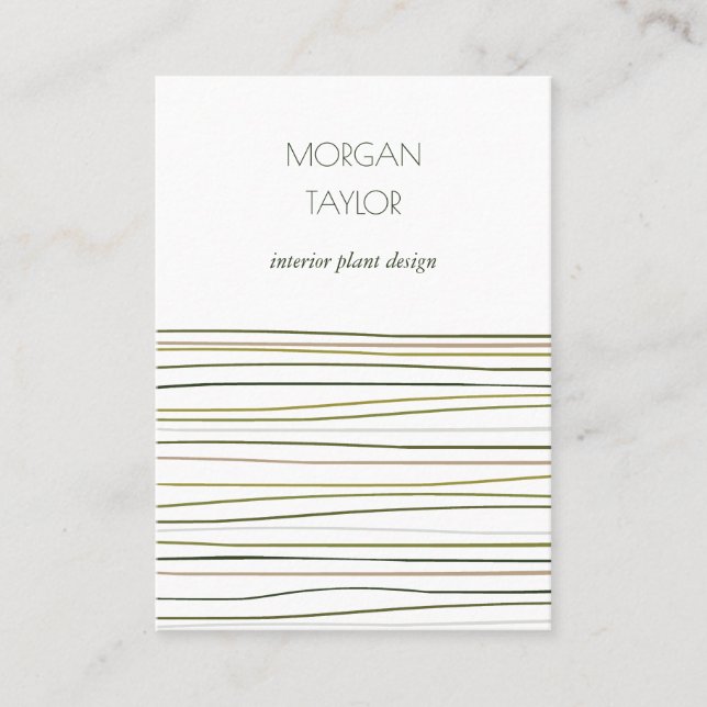 Carte De Visite Moderne minimaliste Neutre Grandes Vertes (Devant)