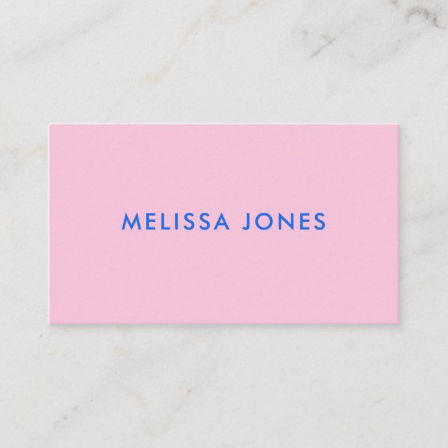 Carte De Visite Moderne minimaliste Pink Blue Professional (Devant)
