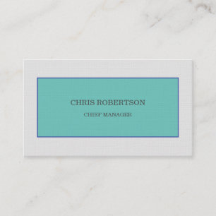 Carte De Visite Moderne minimaliste Plain Premium Lin Bleu Gris