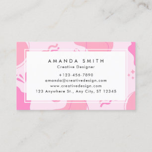 Carte De Visite Moderne minimaliste rose Abstrait Personnaliser