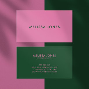 Carte De Visite Moderne minimaliste rose vert professionnel