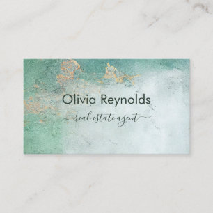 Carte De Visite Moderne minimaliste Soft Patiné Gold QR Code