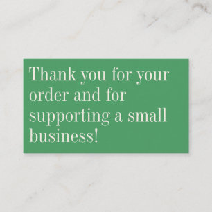 Carte De Visite Moderne minimaliste tendance Kelly Merci vert