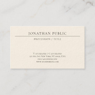 Carte De Visite Moderne Modèle Minimaliste Élégant Luxueux