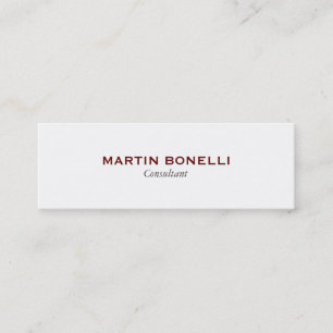 Carte de visite moderne moderne blanc mince profes
