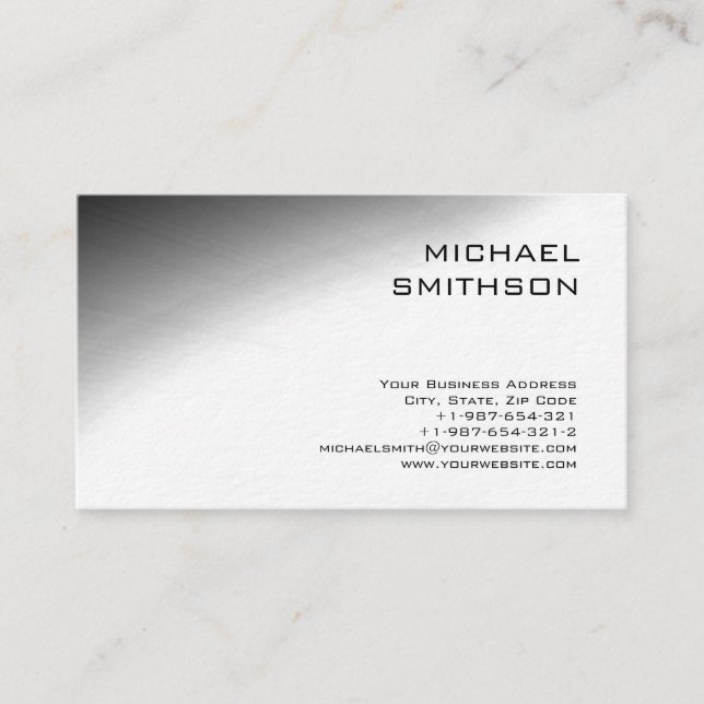 Carte de visite moderne moderne noir blanc gris (Devant)