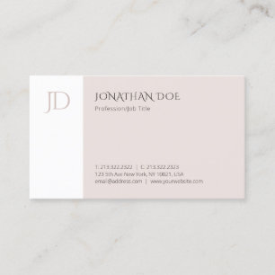 Carte De Visite Moderne Monogrammé Élégant Modèle simple