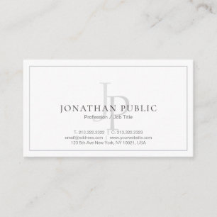 Carte De Visite Moderne Monogramme professionnel élégant et tend