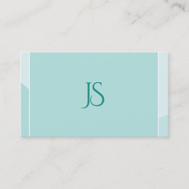 Carte De Visite Moderne Monogramme Professionnel Simple Vert Chic (Devant)