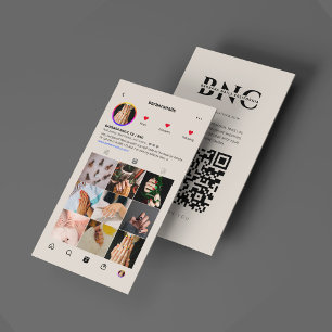 Carte De Visite Moderne Nail Tech Salon de Beauté rose IG Sand Bei