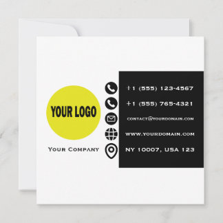 Carte de visite moderne noir blanc jaune Logo