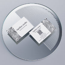 Carte de visite moderne noir et blanc Op Art