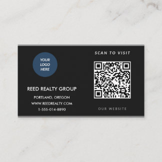 Carte de visite moderne noire avec logo personnali