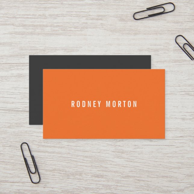 Carte De Visite Moderne orange gris simple générique professionnel (Devant/Arrière en situation)