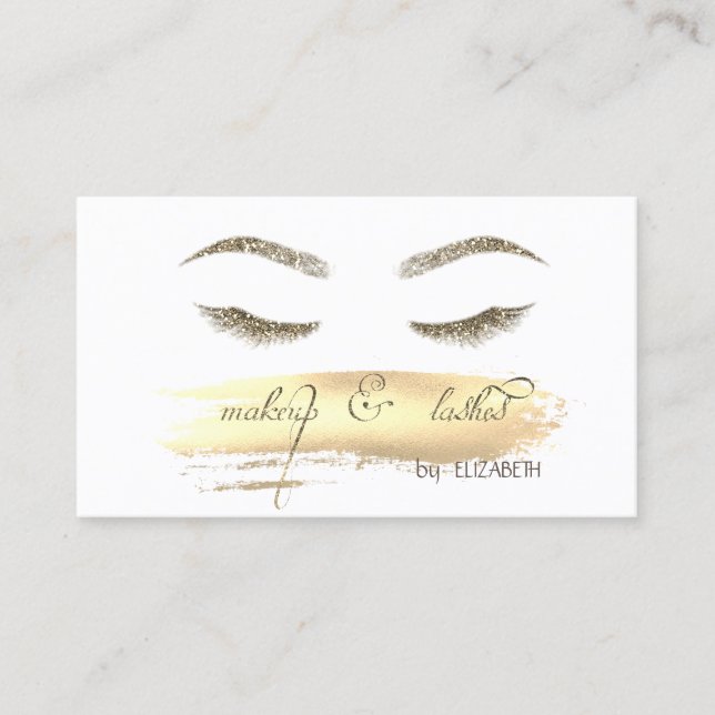 Carte De Visite Moderne, Parties scintillant Lashes, Pinceau (Devant)
