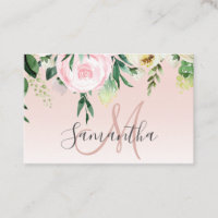 Moderne Pastel Rose & Fleurs Avec Nom
